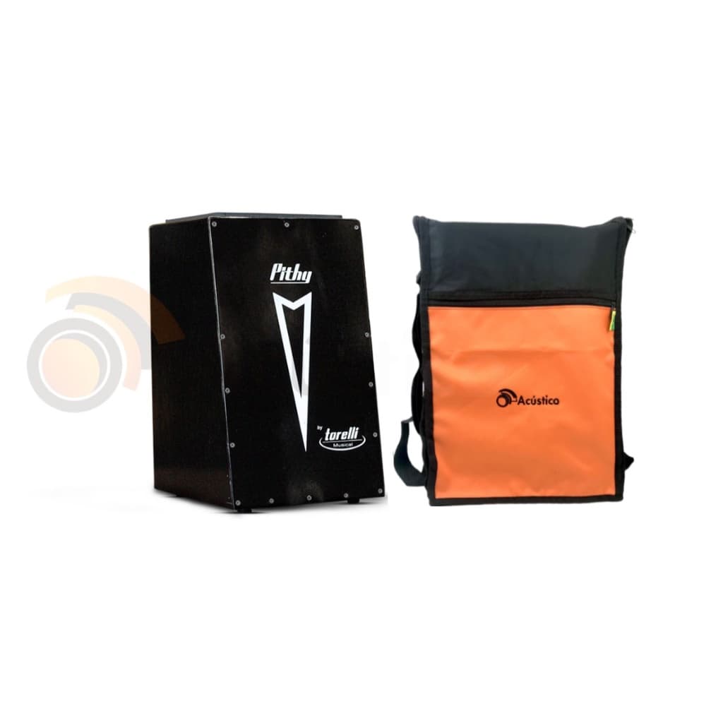 Kit Cajón Elétrico Pithy By Torelli Inclinado Preto + Bag