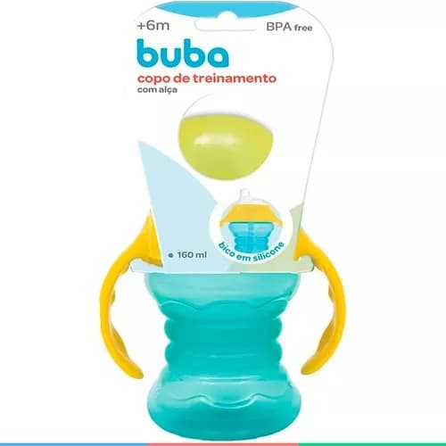 Copo Treinamento Com Alça Bico Silicone Verde 160Ml - Buba