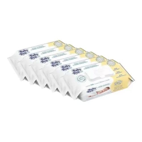 Kit 6 Lenços Umedecidos Baby Byn RN Recém-Nascido - 600 Unid