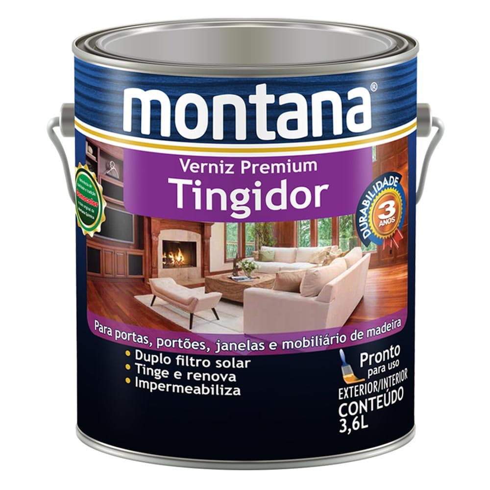 Verniz Tingidor Montana 3,6lt Mogno Brilhante