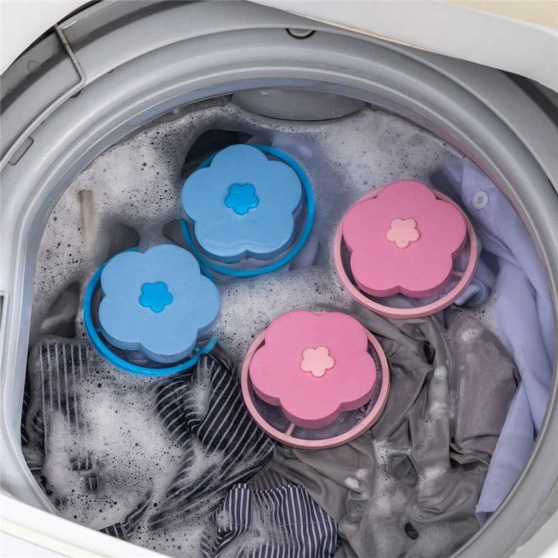 Saco De Filtro Flutuante Para Máquina De Lavar Roupa Flor-em Forma De Rede Removedor De Cabelo Saco De Lavagem - Filtros