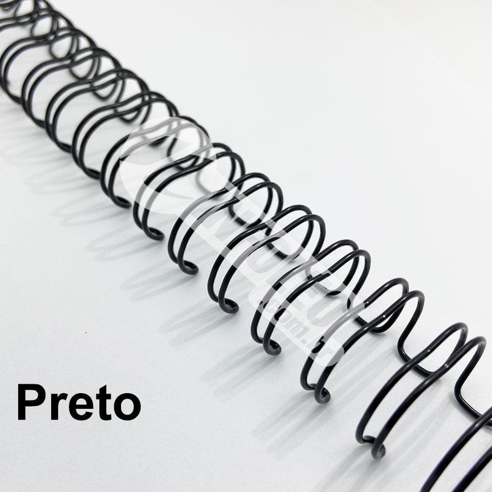 Wire-o Espiral 5/8" Preto 2:1 23 anéis - 2 unidades