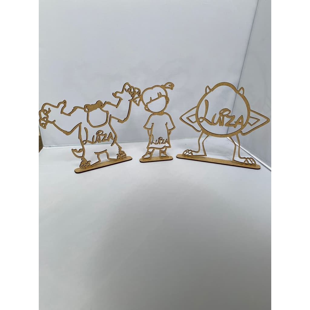 10 Centros De Mesa Boo Monstros S.a Decoração De Festas Mdf Cru