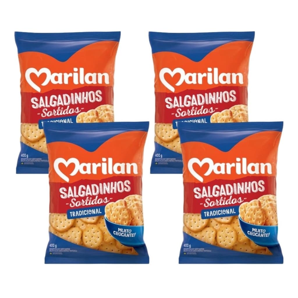 Salgadinho Biscoito Saboroso Sortido Petisco Crocante 1600g