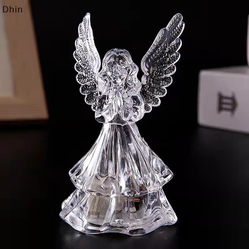 [Dhin] Abajur De Cabeceira Colorful Decoração De Cristal Brilhante 3D Estilo Anjo Lâmpada Noturna De Mesa Luz Para Domés