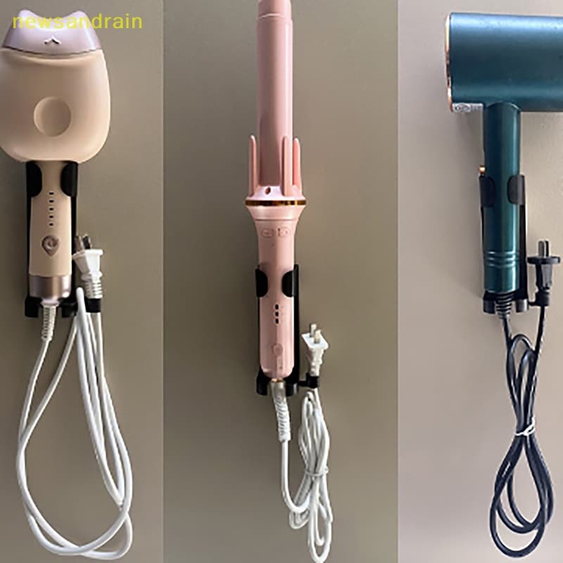 newsandrain Modelador De Cabelo Alisadores Titular Curling Fixado Na Parede Secador Organizador Para Banheiro Acessórios