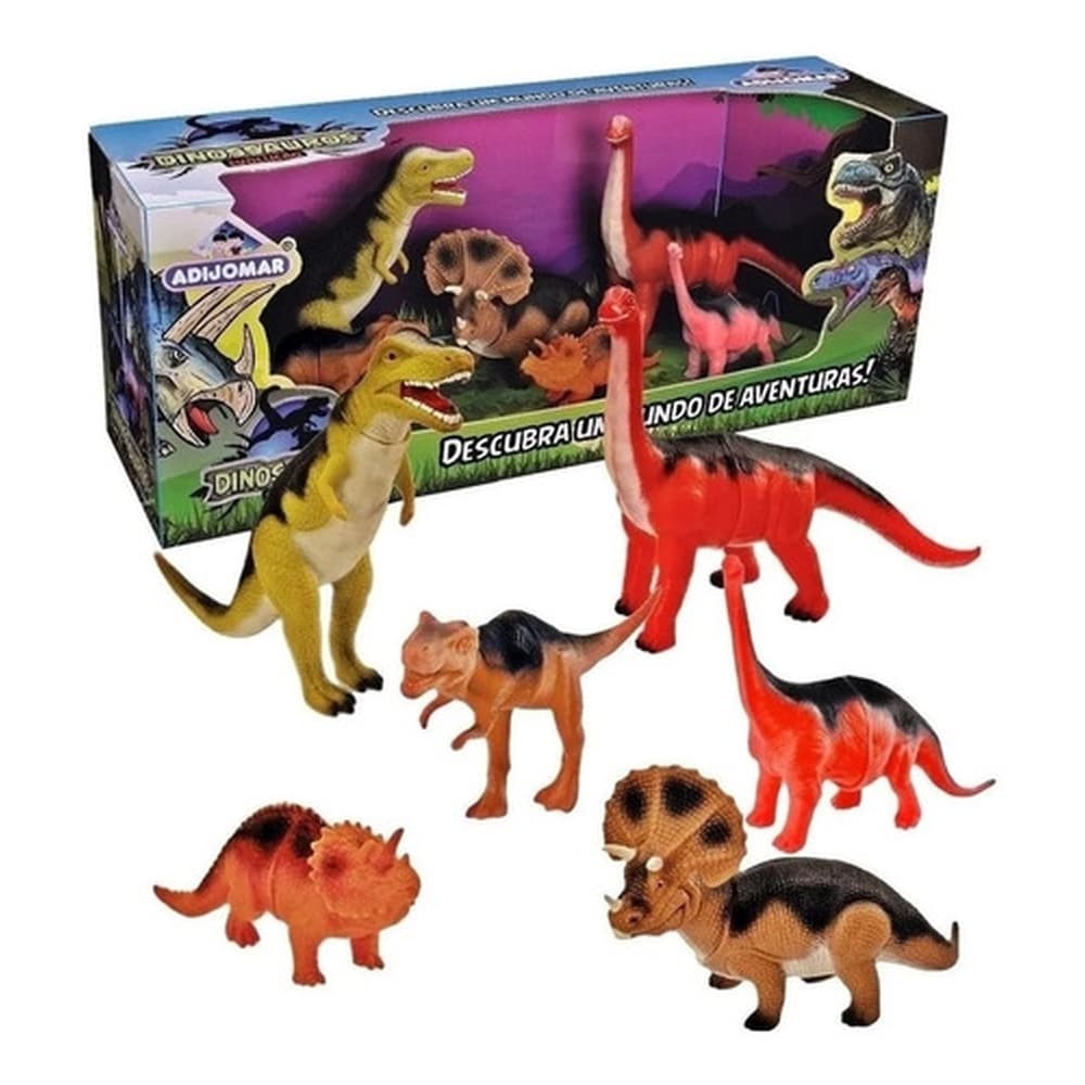 jogo Com 6 Dinossauros evolução Miniaturas Jurassic Park