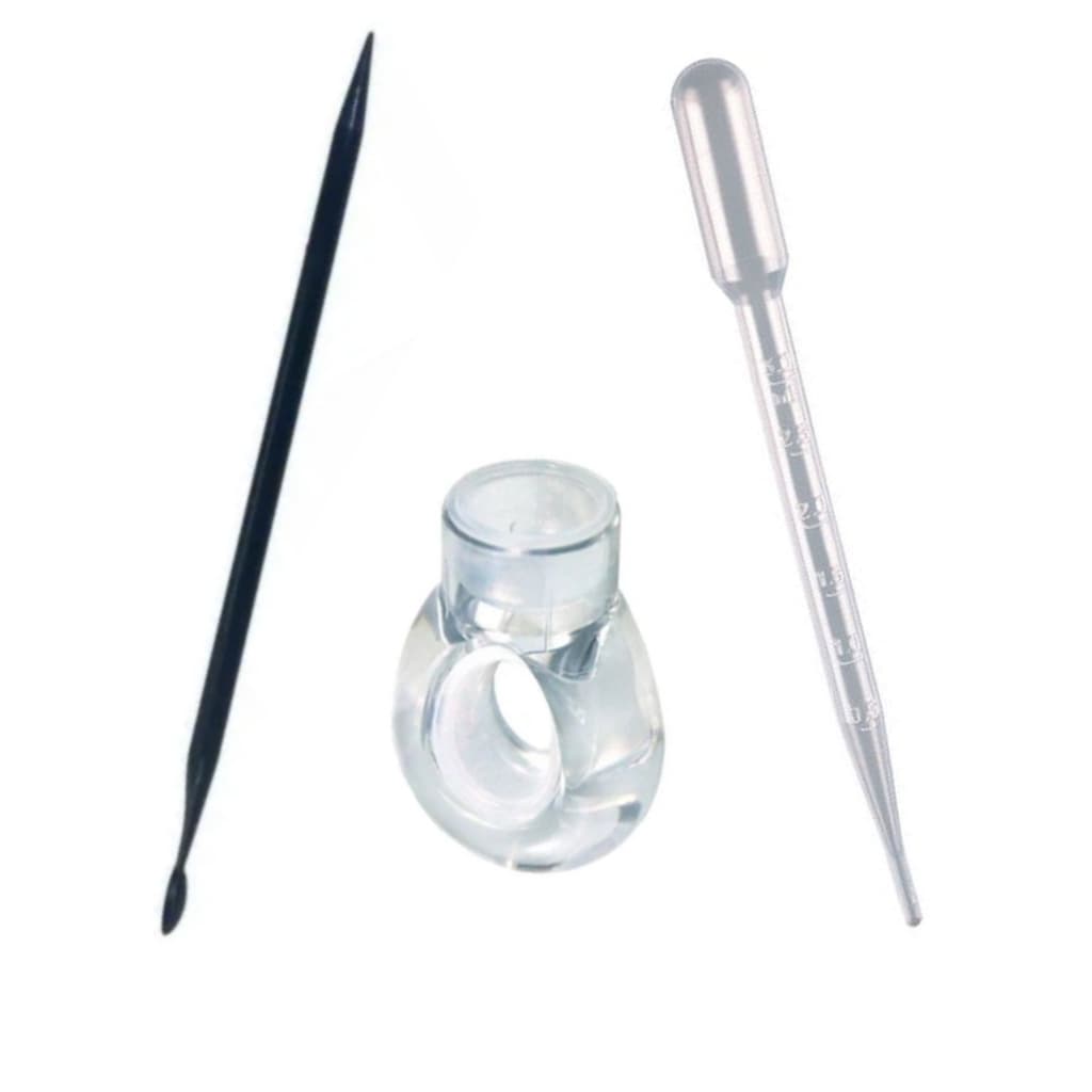 Kit Anel Acrilico + 2 Batoques + Palito Aplicador de Henna + Pipeta  Sobrancelha