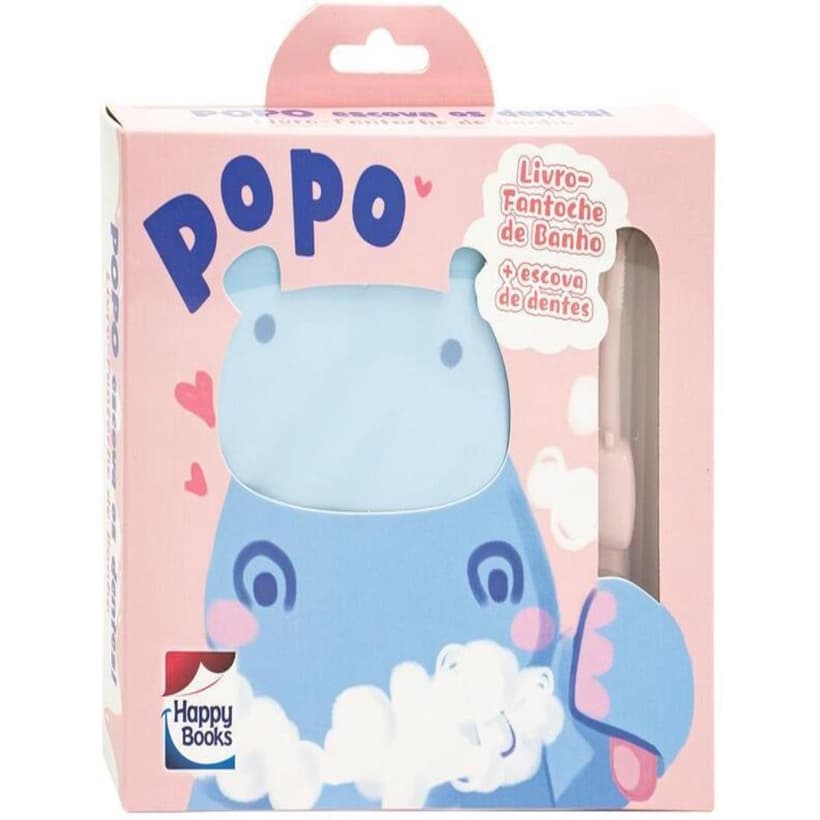 Livro - Livro-Fantoche De Banho - Popo Escova Os Dentes! (Rosa)