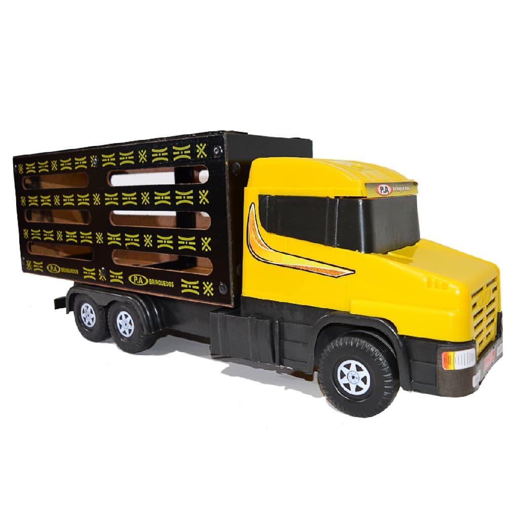 Caminhão Truck Boiadeiro Madeira E Plastico Brinquedo Infantil Grande 26x70cm - Cor a Sua Escolha