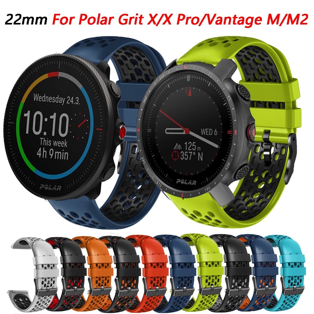 Pulseira de silicone para Polar Vantage M/M2 pulseira de relógio inteligente para Polar Grit X/X Pro Soft Strap 22mm acessórios de pulseira esportiva Pulseira Strap