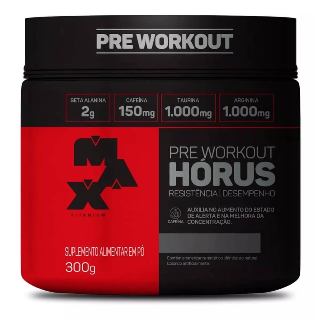 Pré Treino Hórus Max Titanium 300g Com Cafeína Beta-alanina