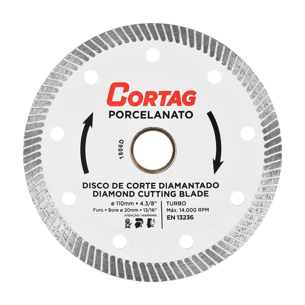 Disco Diamantado Porcelanato 110mm 60863 Turbo Seco Cortag