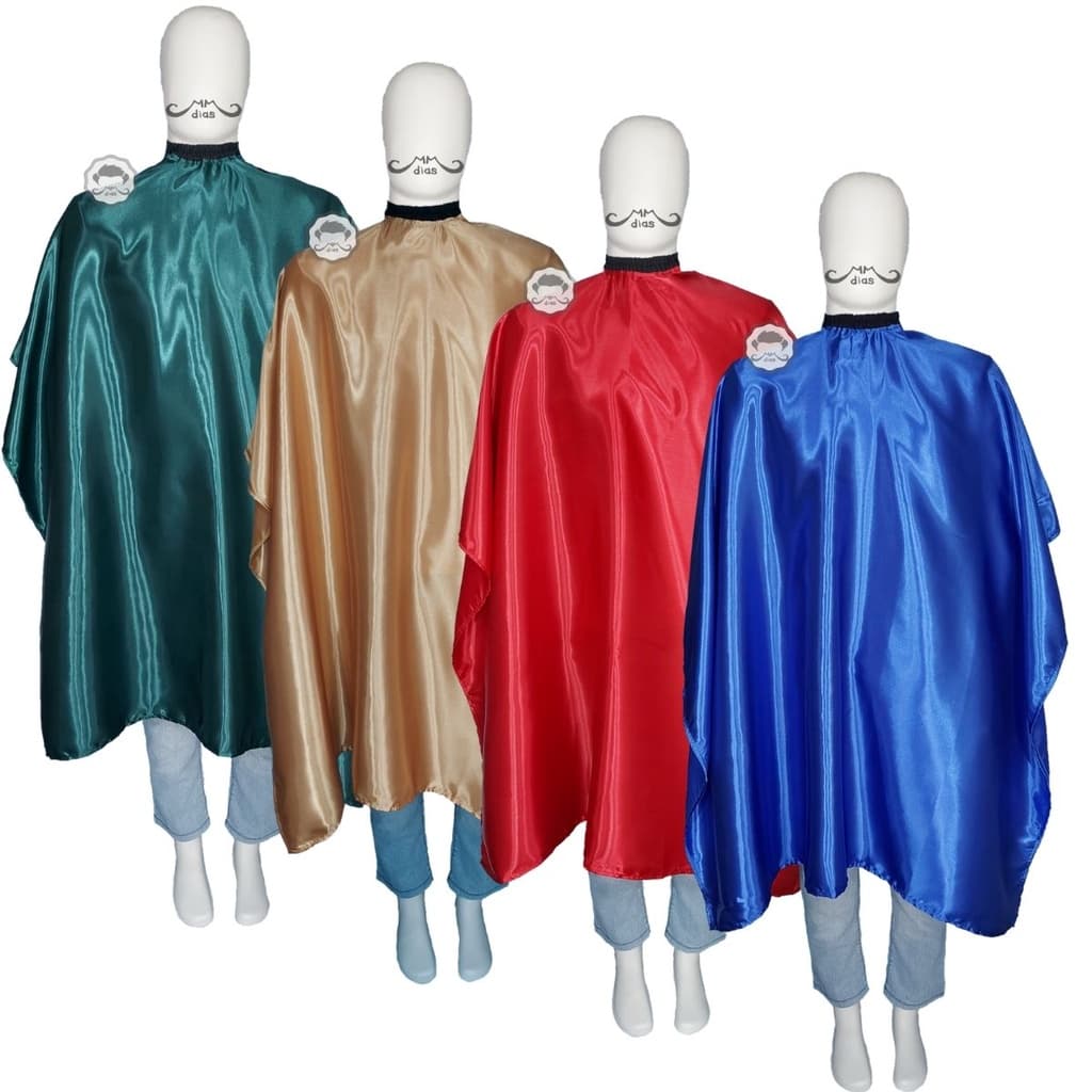 Kit 4 Capas de Corte para Barbeiro e Cabeleireiro com Botões e Elástico na Gola