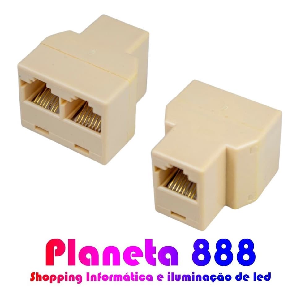 Adaptador Divisor Rj45 Rede 1 Entrada 2 Saidas Computadores