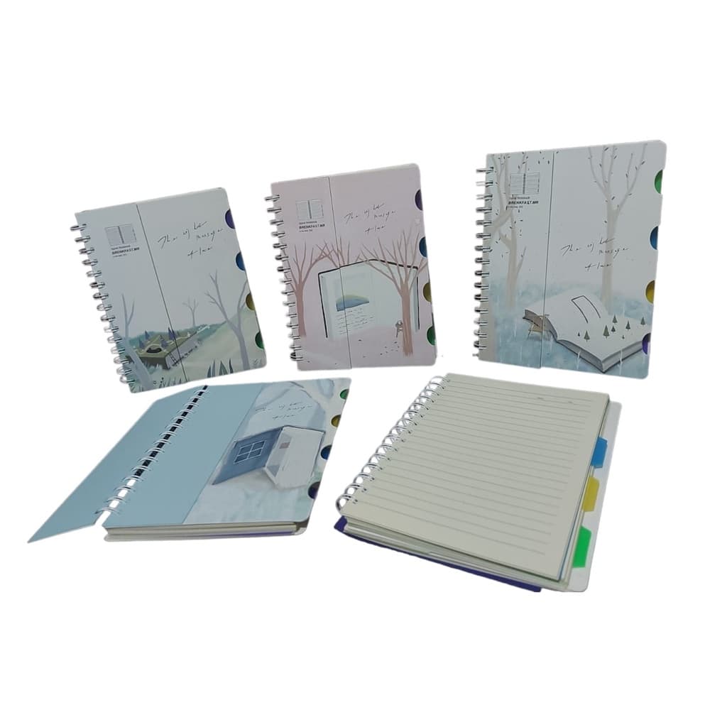 Agenda Planner Caderno Caderneta A5 Books Espiral Dupla Folhas Pautadas e Bloco de Notas na Capa