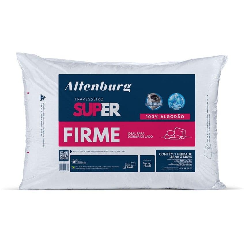 Travesseiro Super Firme 100% Algodão Altenburg