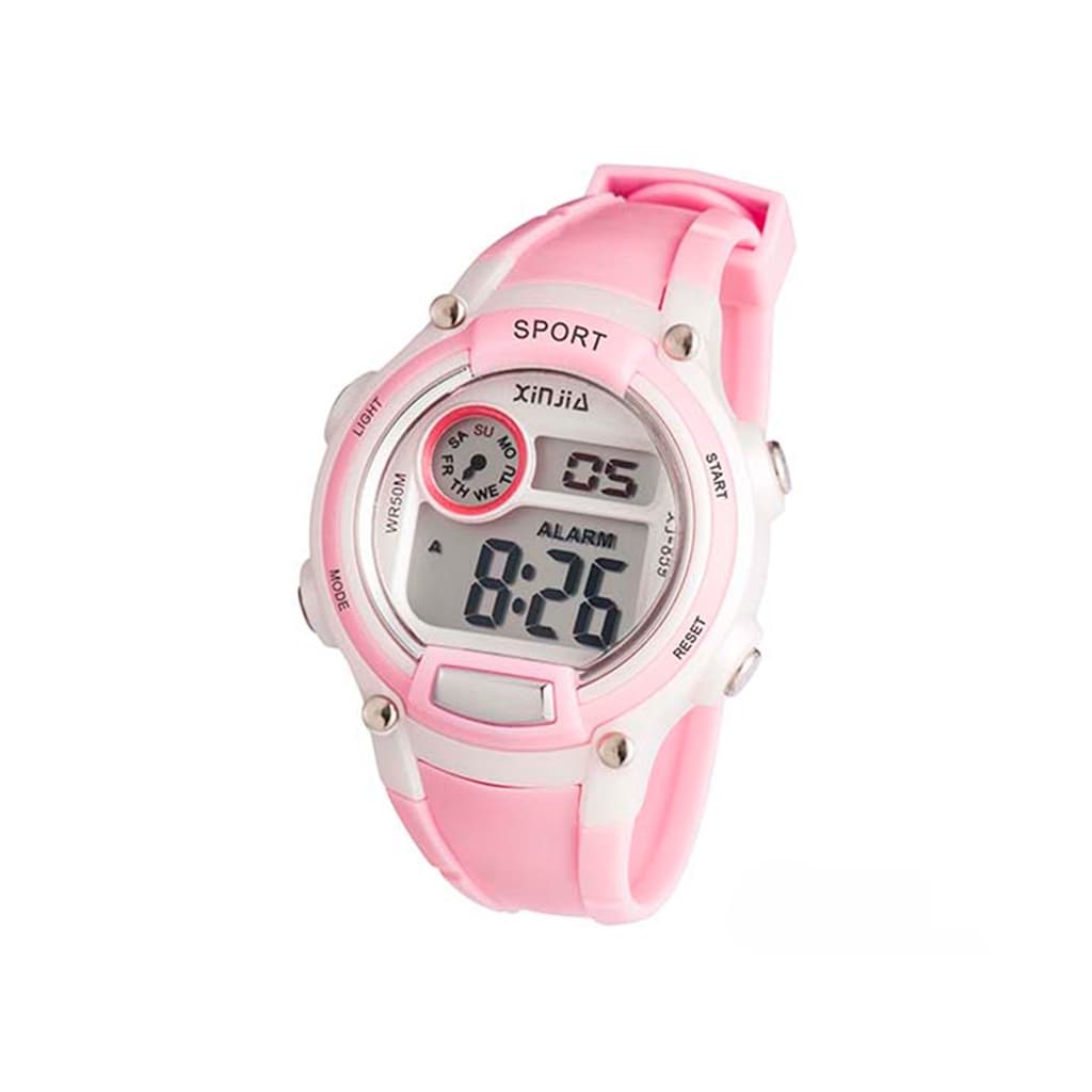 Relógio Infantil De Menina Rosa Kids Prova Dágua Hora 12/24