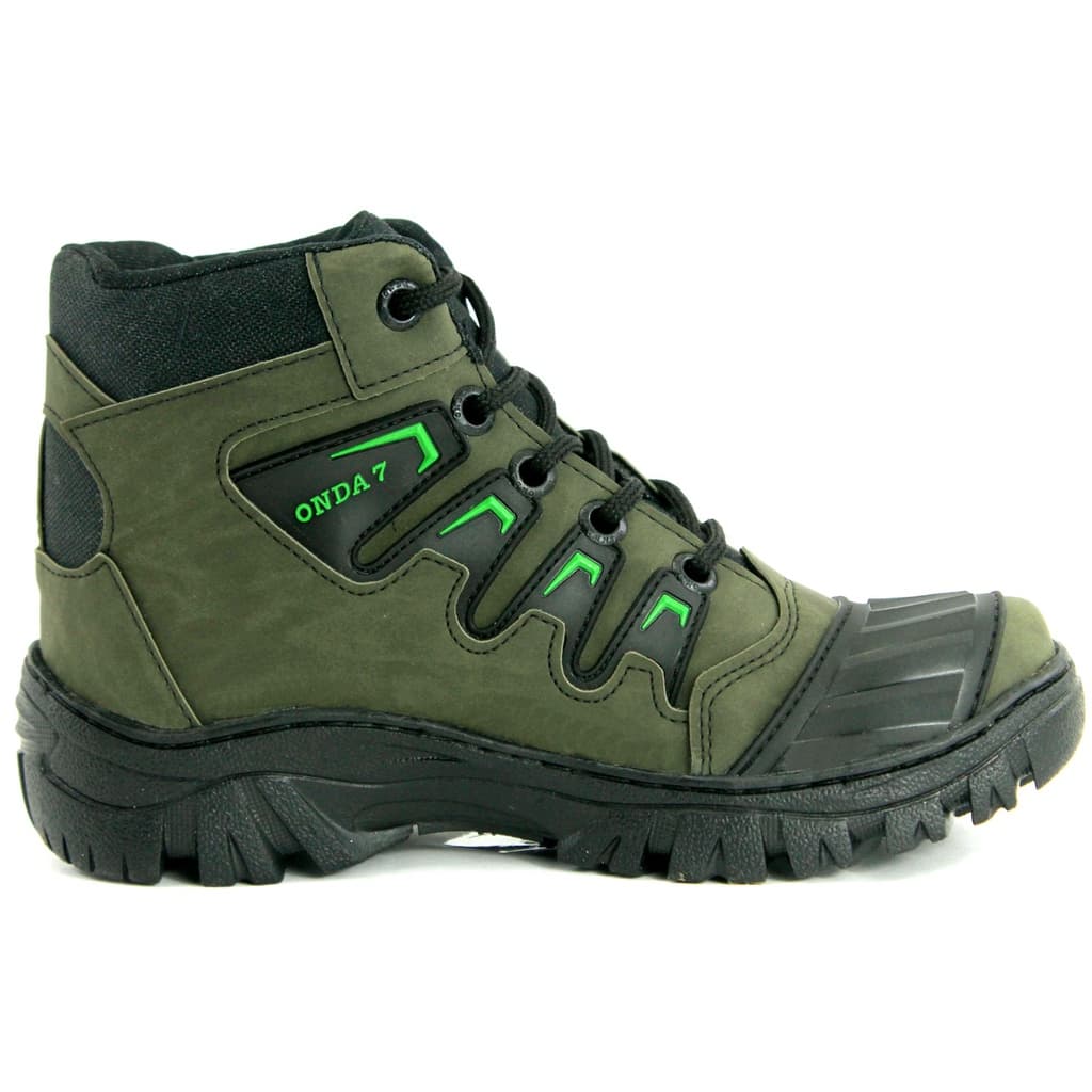 Bota Tenis Adventure Motociclismo Feminina Masculina Oliva Verde Militar Onda 7 33 - 44