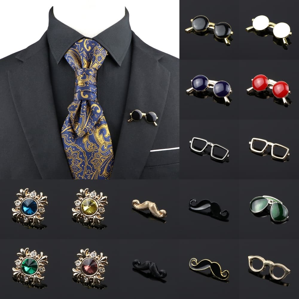 ZONFAZ Gravata E Broche Moda Para Homem Alfinete De Colarinho Camisa Fato Retro Chic Casamento Acessório Presente