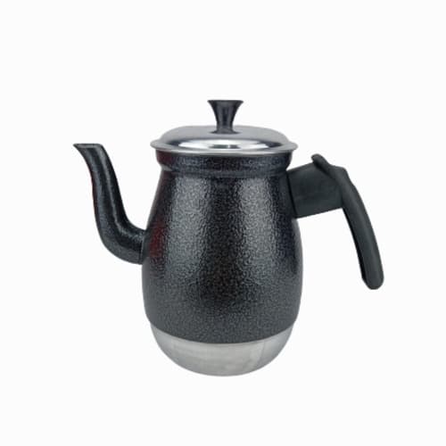Bule Médio Alumínio Forte Fervedor Chá Café N6 Preto