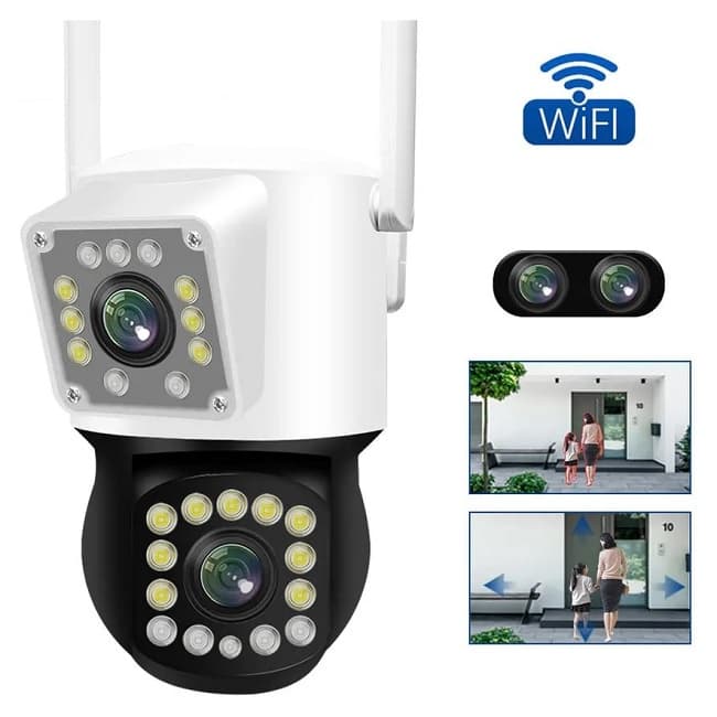 Câmera de Segurança 2 em 1 LLsee Camera Fixa + Móvel, Zoom, Visão Noturna e Resistente a Água