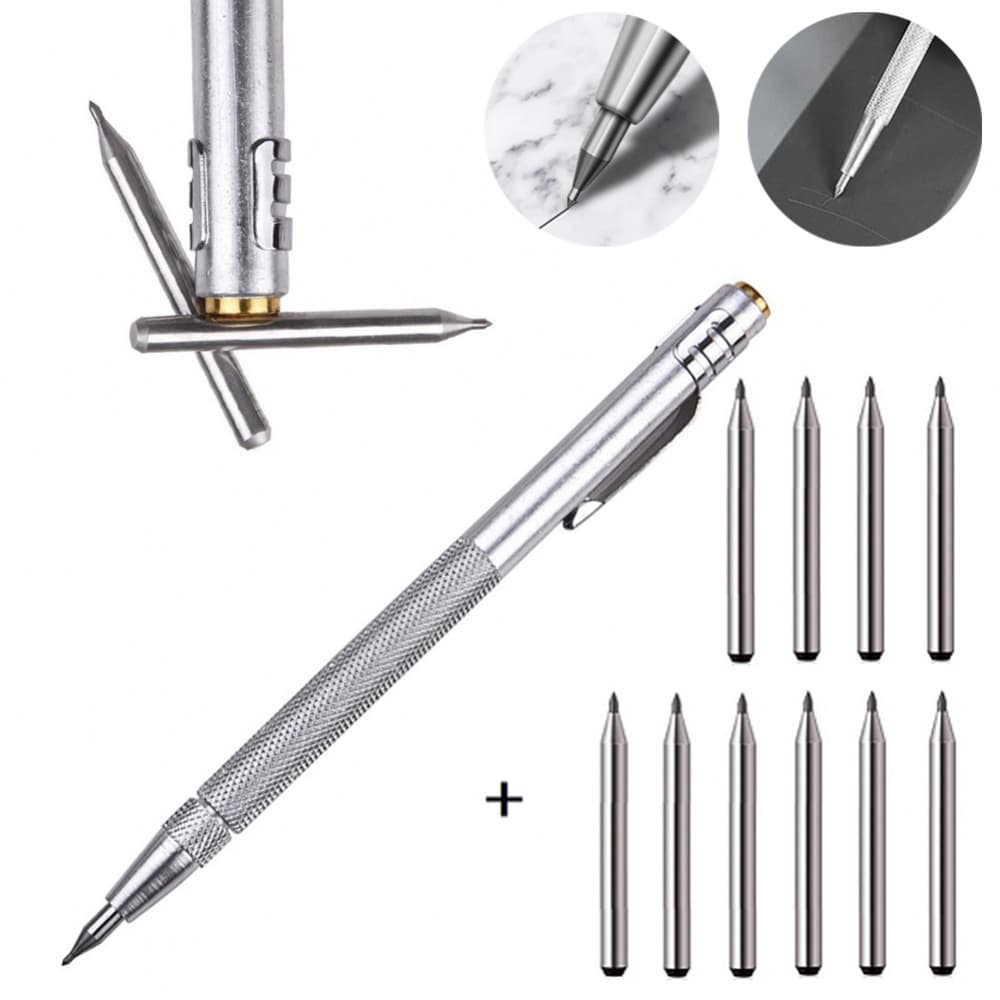 111pcs Nib Metal Duro Carboneto De Tungstênio Scriber Máquina De Corte De Cerâmica Cortador De Telha De Diamante Ponta De Marcação De Caneta Para De Vidro