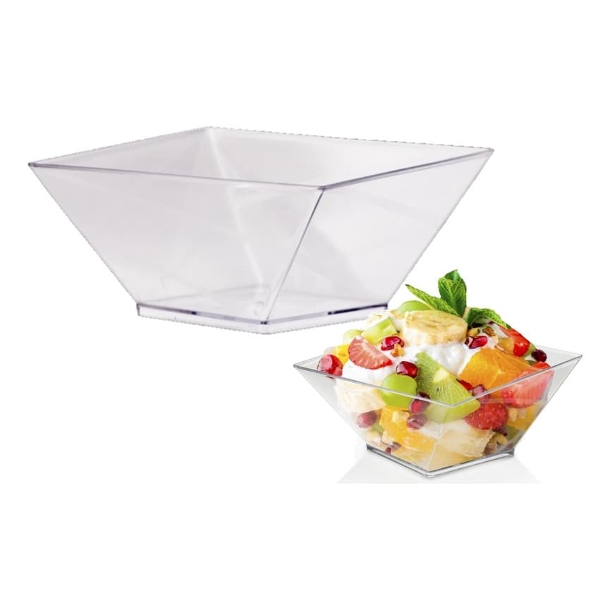Kit 10 Petisqueira Acrílico Cristal Quadrada Pote Petiscos