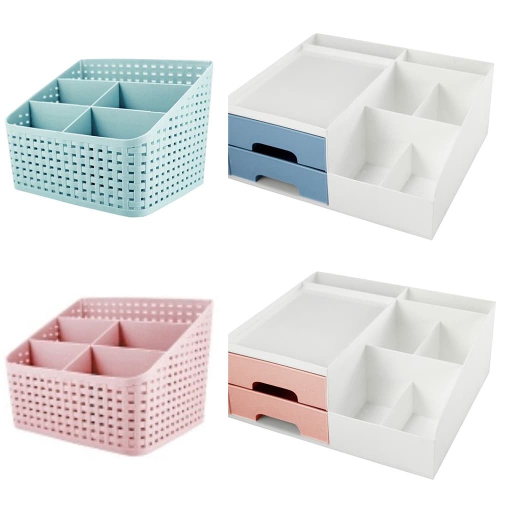 Kit 1 Organizador 2 Gavetas  1 Organizador de Mesa Multiuso