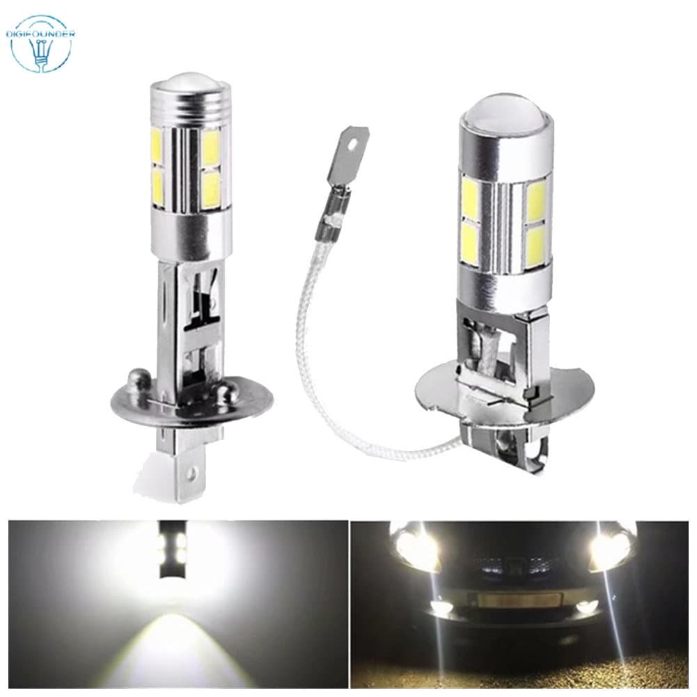 DG 1Pcs Luz Para Carro H1/H3 10SMD Lâmpada LED De Alta Potência Com Nevoeiro De Funcionamento Diurno 5630 5730 Brilhante