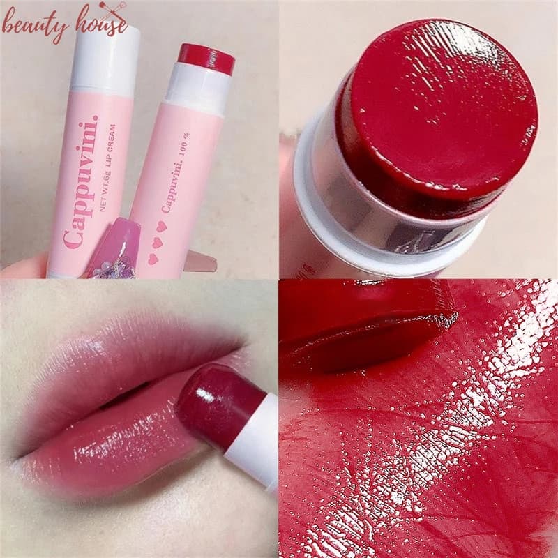 Cappuvini Coreano Natural Aquoso Plumping Lip Gloss/Care Maquiagem Cosméticos/Batom Antiaderente Colorido De Longa Duraç