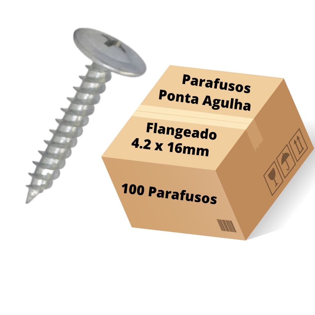 Parafuso drywall forro madeira flangeado 4,2X16mm 100 Pç