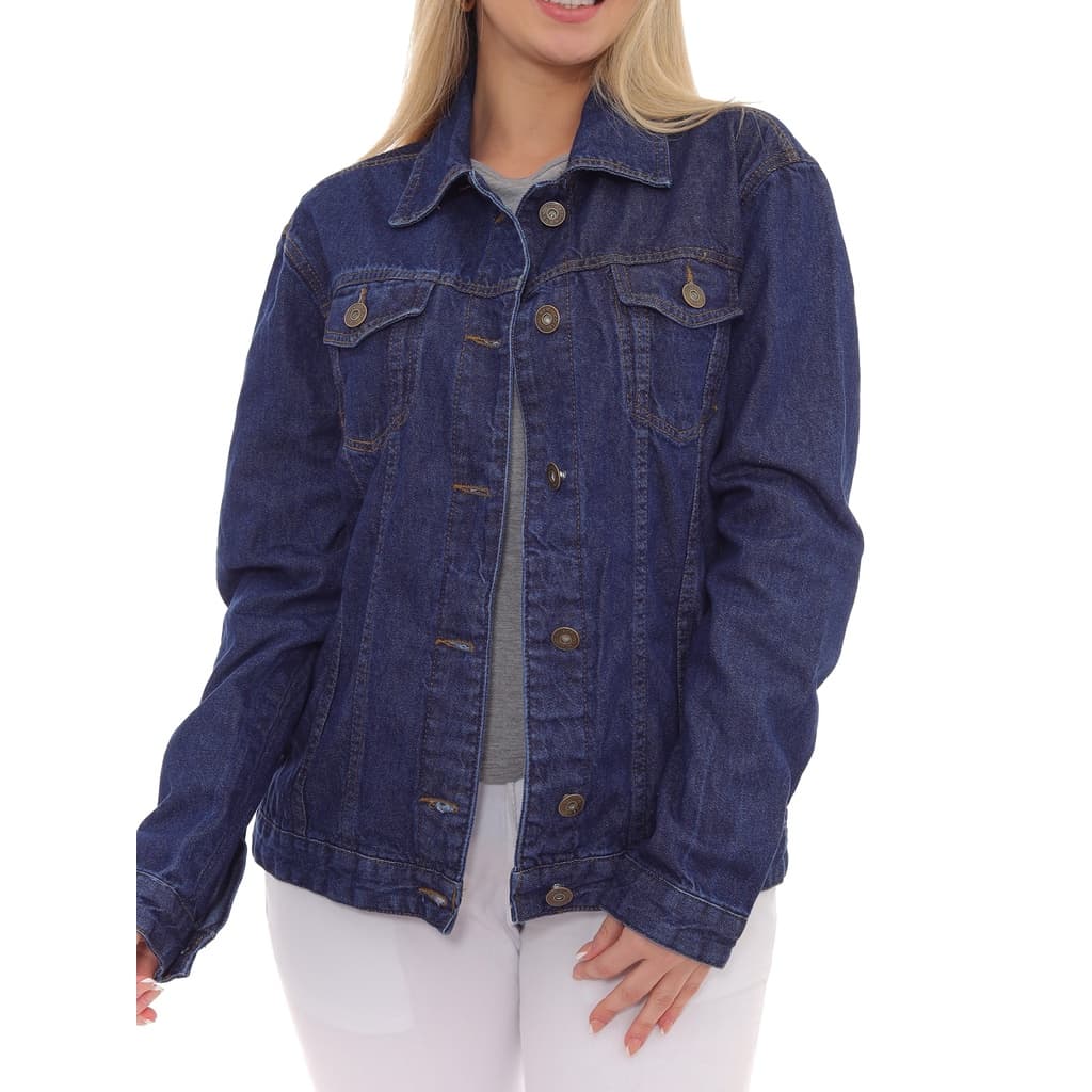Jaqueta Maxxi Oversized Feminina Jeans Escuro