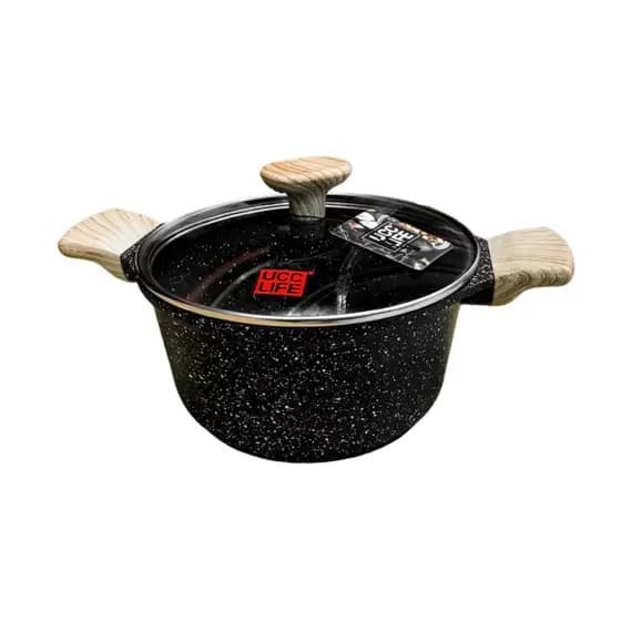 Caçarola de Aluminio Ceramico com Tampa 24cm Antiaderente HM2421 100% garantido