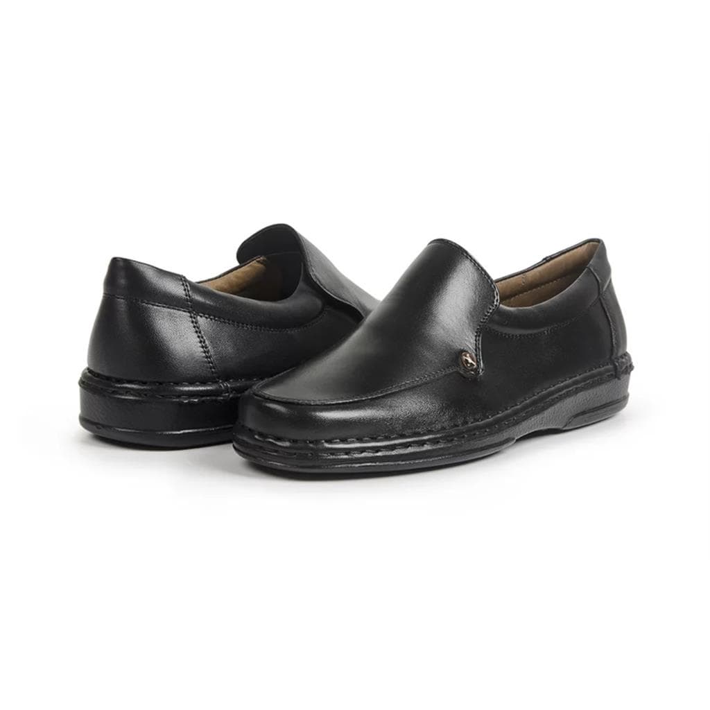 Sapato Social Couro Antistress Ortopedico Opananken Preto