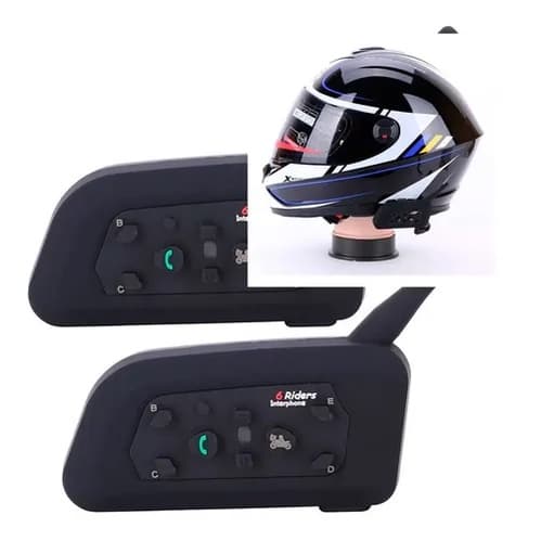 Kit Fone de  Ouvido Capacete Bluethoth Moto Comunicador 2 Uni