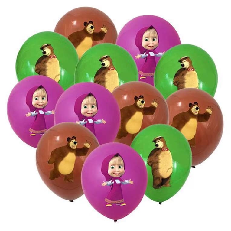 10-20 pçs dos desenhos animados Masha e urso balão conjunto festa de aniversário do bebê decoração balão