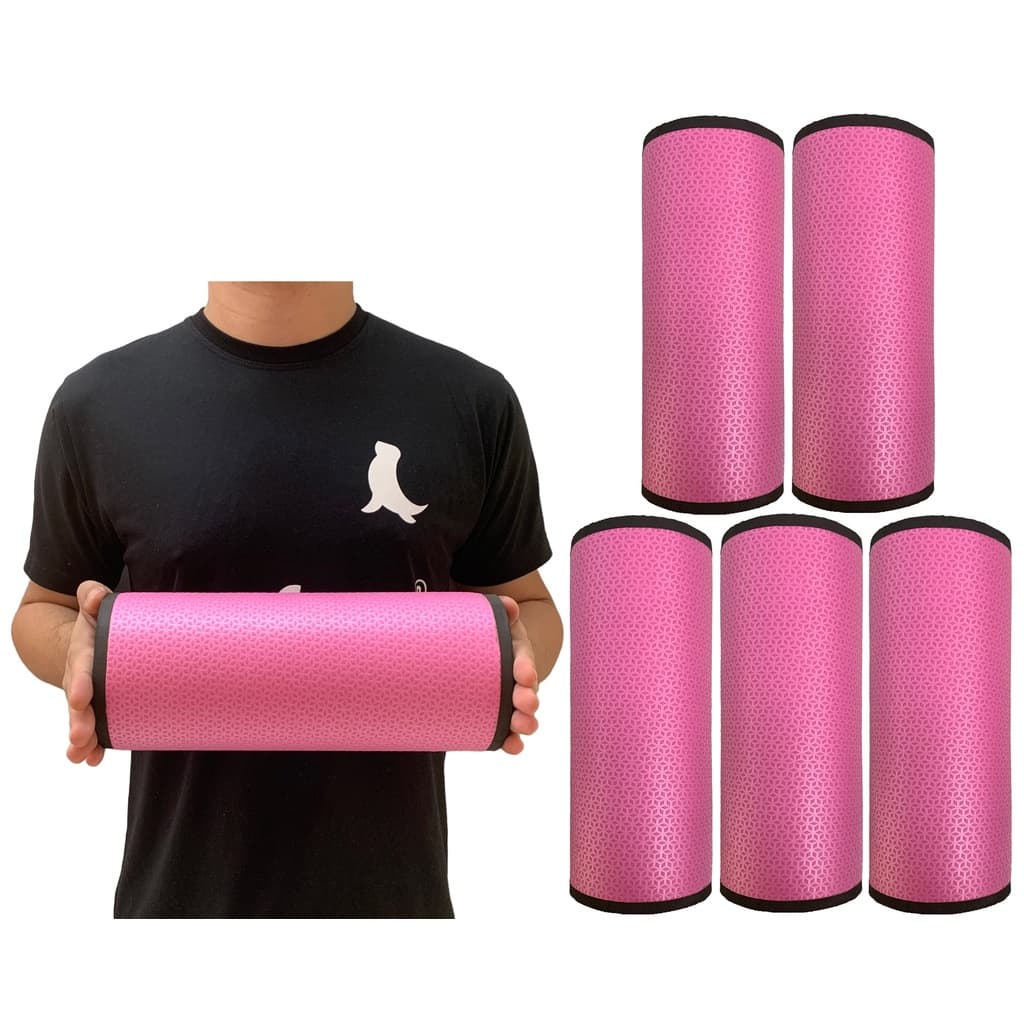 Kit 5 Rolos de Massagem Liberação Miofascial 30x12cm DF1064 Rosa Dafoca Sports