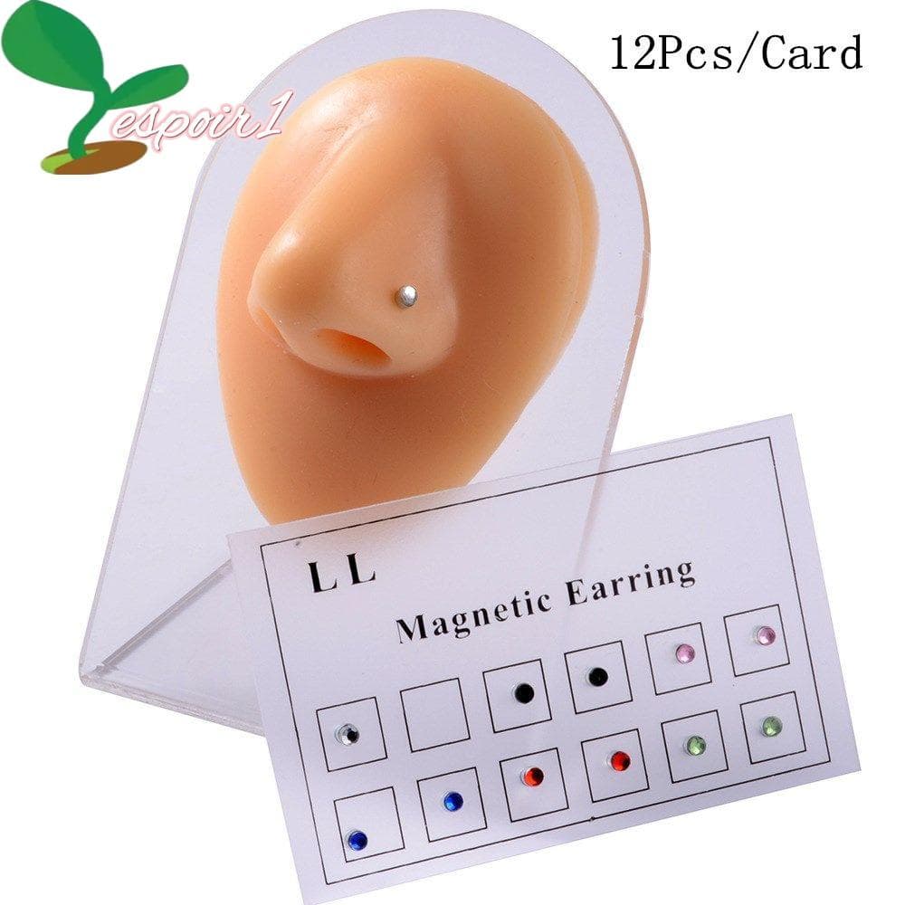 ESPOIR 12 Unidades/Cartão Ímã Brinco Joias Piercings Falsos Anel De Nariz Não Perfurado