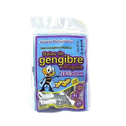 Bala Gengibre e Própolis Zero Açúcar, Zero Glúten, Zero Lactose Apiário Pinhalzinho 27g