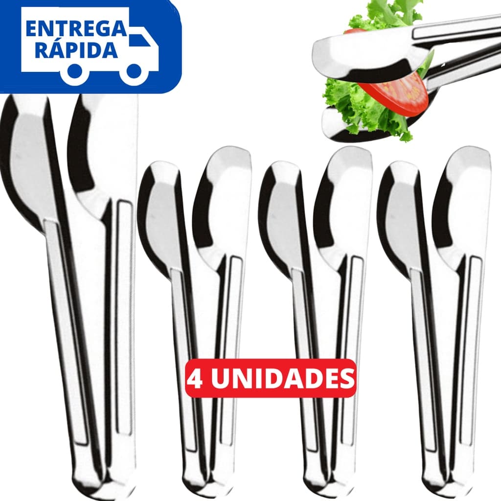 Kit 4 Pegadores Universal Para Comidas 100% Inox Premium