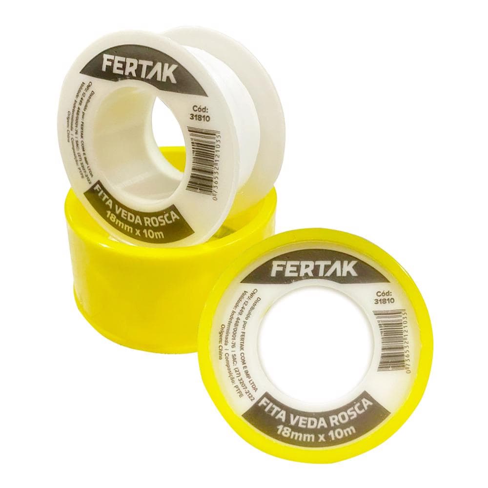 Fita Veda Rosca Para Hidráulica Em Geral 18mm X 10 - 50 M 10 Unidades