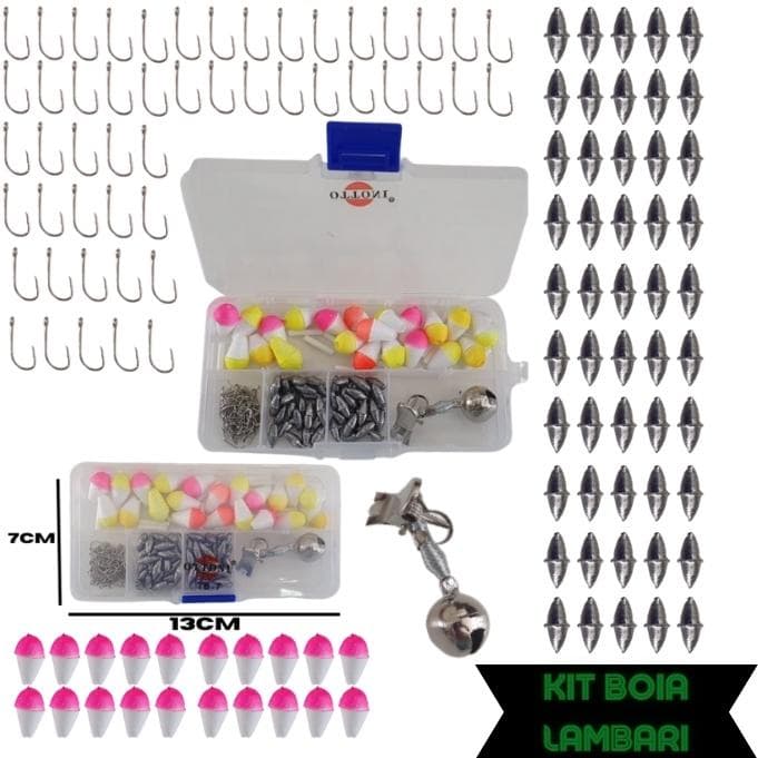 Kit de Pesca Para Lambari Com Estojo Organizador Pesca Pesqueiro Pescar Pescaria Kit Completo Pesca