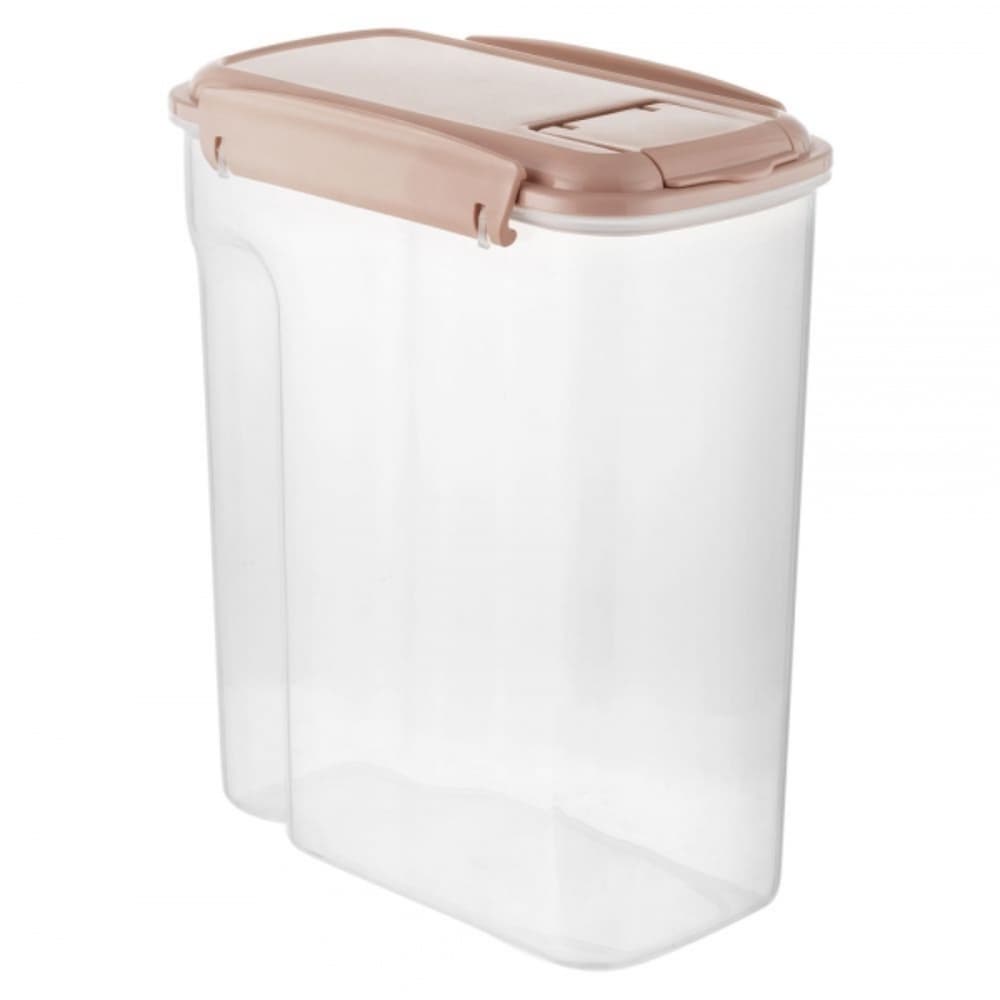 Pote Trava Hermético para Alimentos Clink Retangular de Plástico 2450ML Rosa Claro