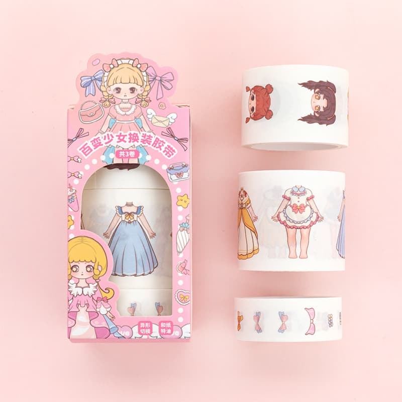 Novo Manual de Vestir Bonecas em Fita Adesiva Série Cutel Girl Handbook em Fita Adesiva Personagem de Decoração em Fita Adesiva Manual de Vestir