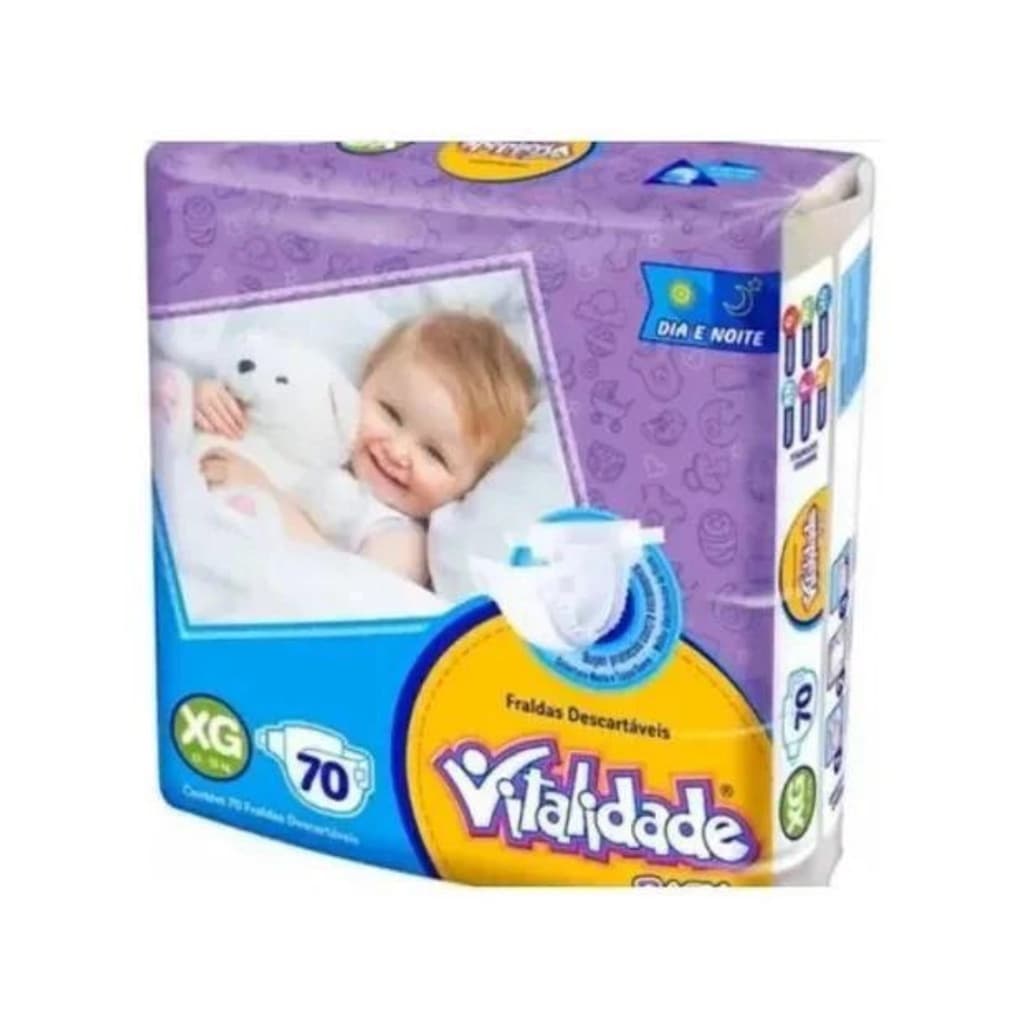 Fralda Vitalidade Baby Mega Pacotão XG - 70 Unidades (Atacado)