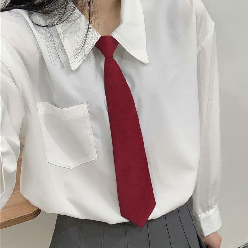 Graduação Uniforme de Bacharelado Vinho Uniforme Vinho Tinto Gravata Feminina Preppy Style jk Camisa Japonesa Gratuita Decoração Verde Preto Gravata Curta Masculina Gravata