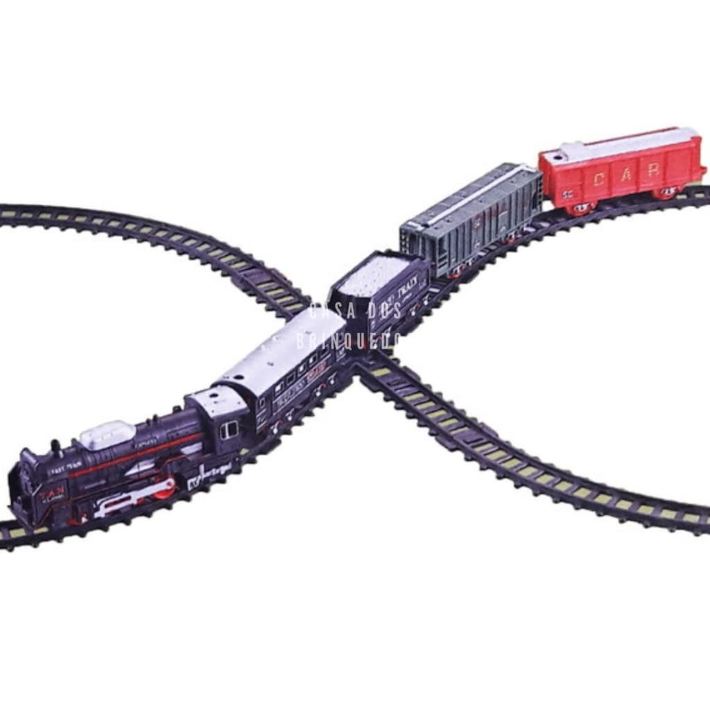 Trenzinho Elétrico Pilha Locomotiva Acende Farol Diversão