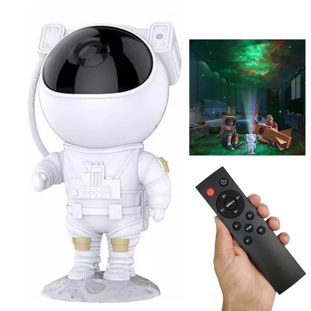 Astronauta Projetor Led Estrela Galaxias Usb Luzes Decoraçao Quarto Sala Casa Estante Led Nebulosa