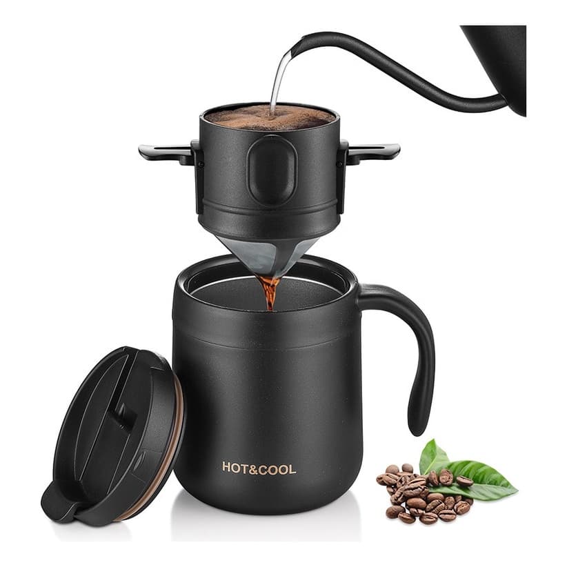 Filtro Aço Inoxidável Café Chá Sem Resíduos Coador Suporte